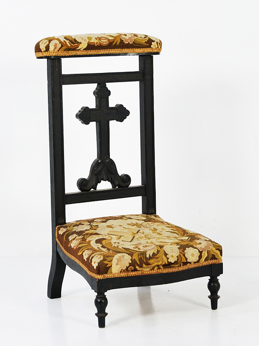19th-century prie Dieu (prayer chair), est. $150-$200. Image courtesy Morton Kuehnert Auctioneers.